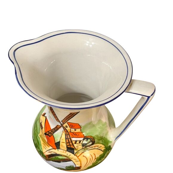 Vintage Gibson & Sons Water Windmill Pitcher Vase Made in England 6" Tall Cerami - Picture 8 of 11